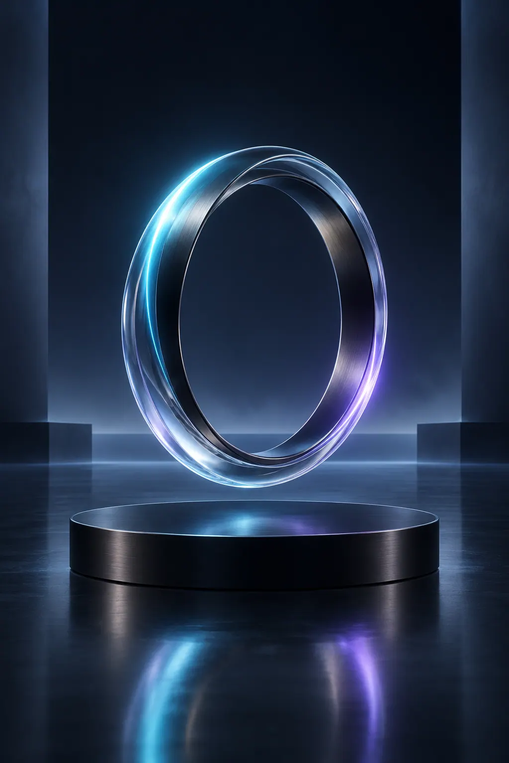 Abstract luminous loop representing control and continuity