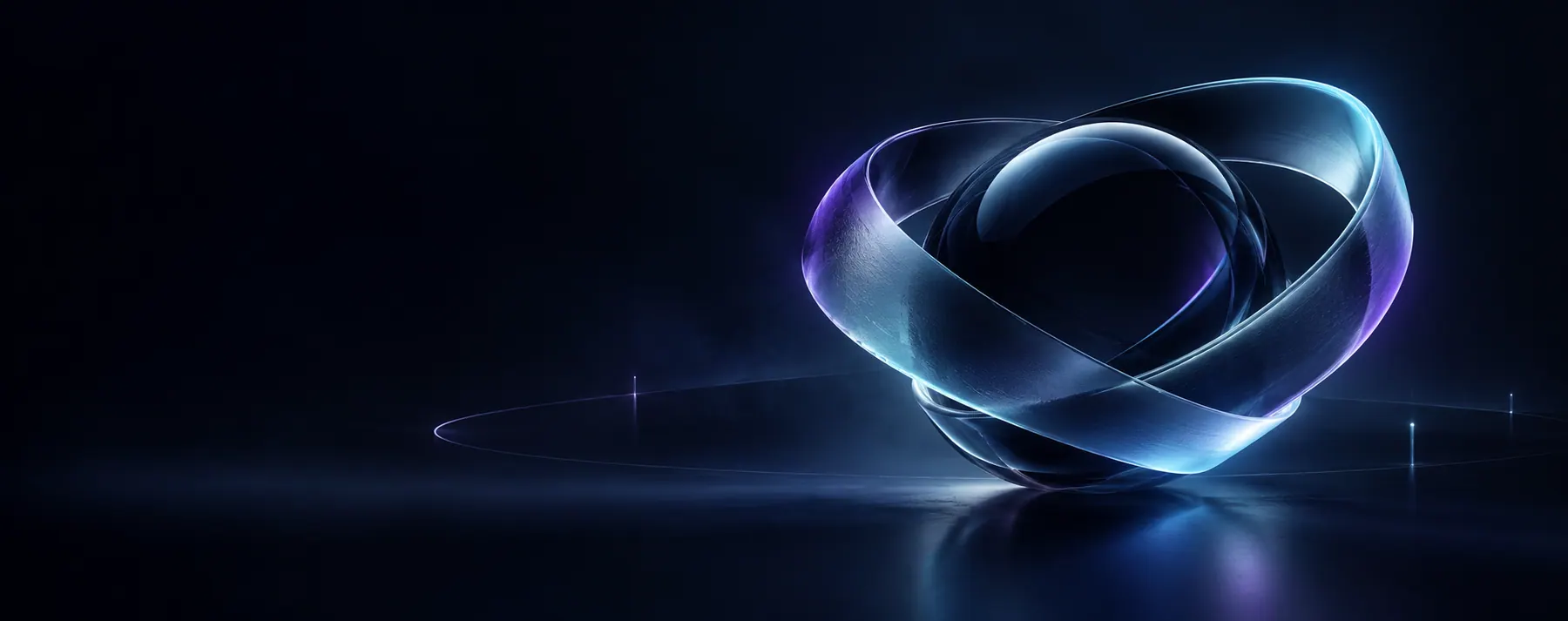 Abstract glass orbital sculpture
